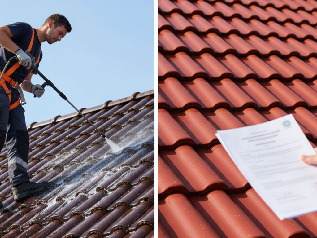 safety whilst roof cleaning